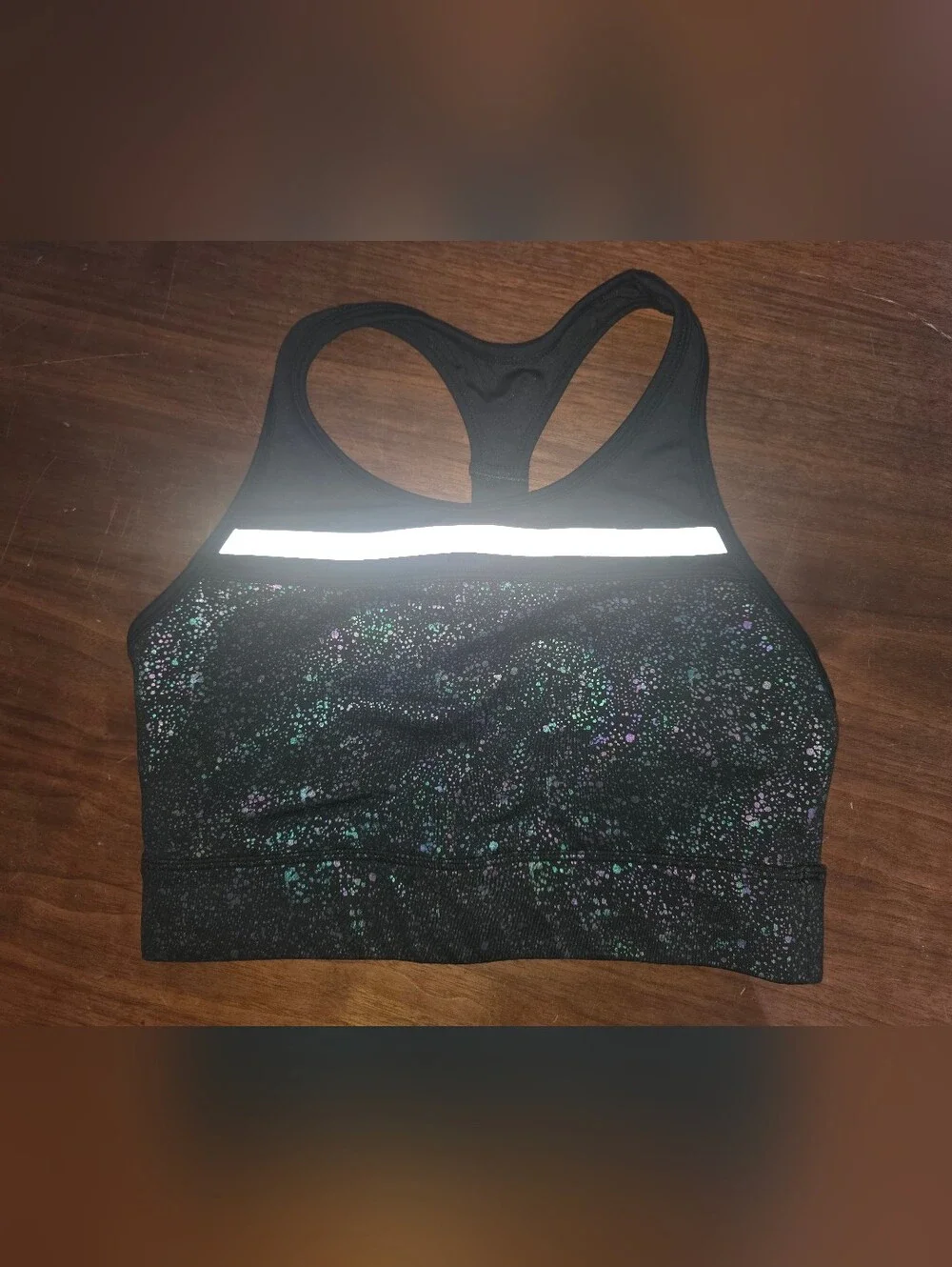 ZYIA Active Sports Bra Reflective Light Tight Speckled Design Size Small